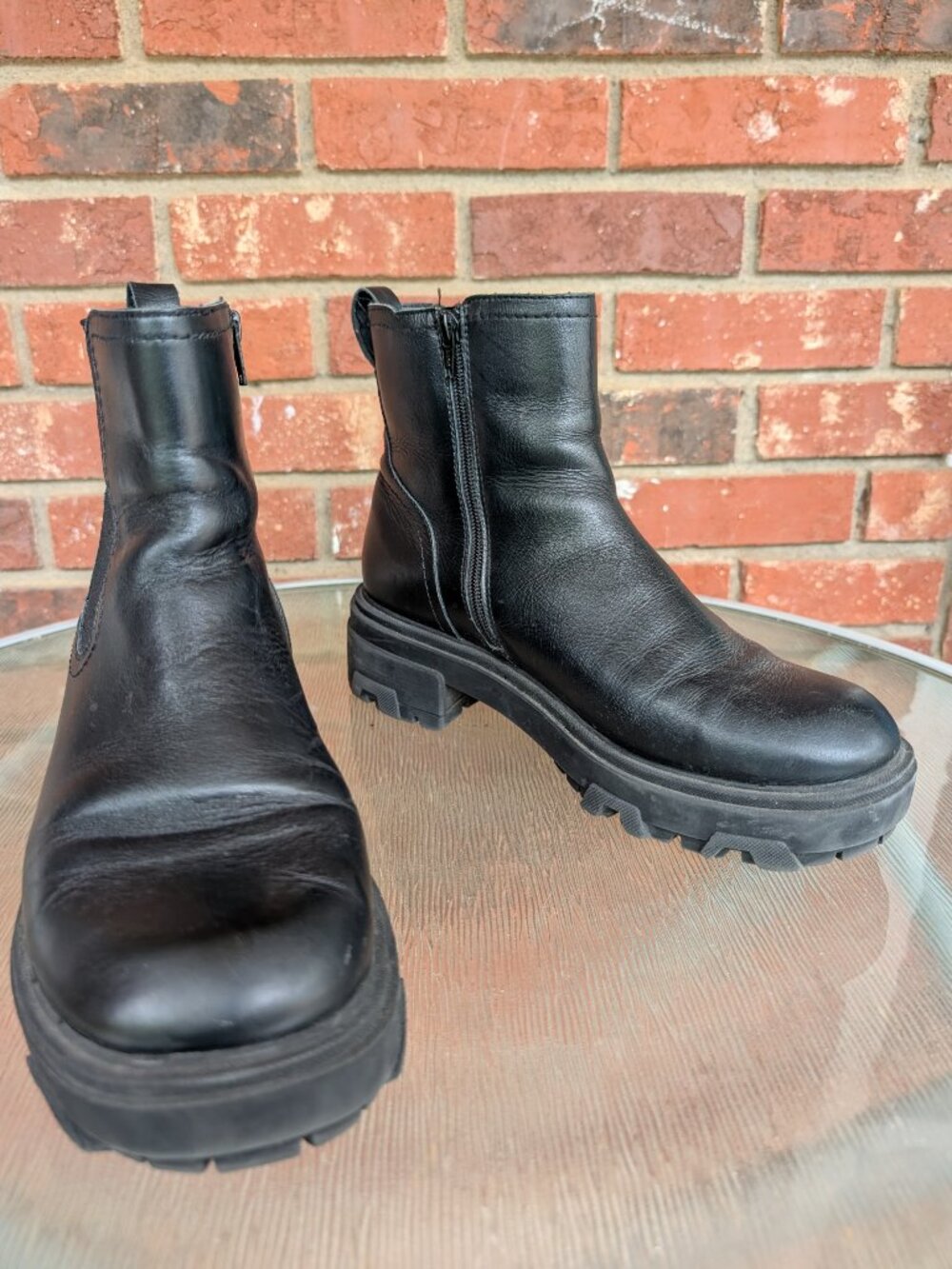 Women's House of Harlow Black Leather Ankle Boots Size 10 - Picture 4 of 11